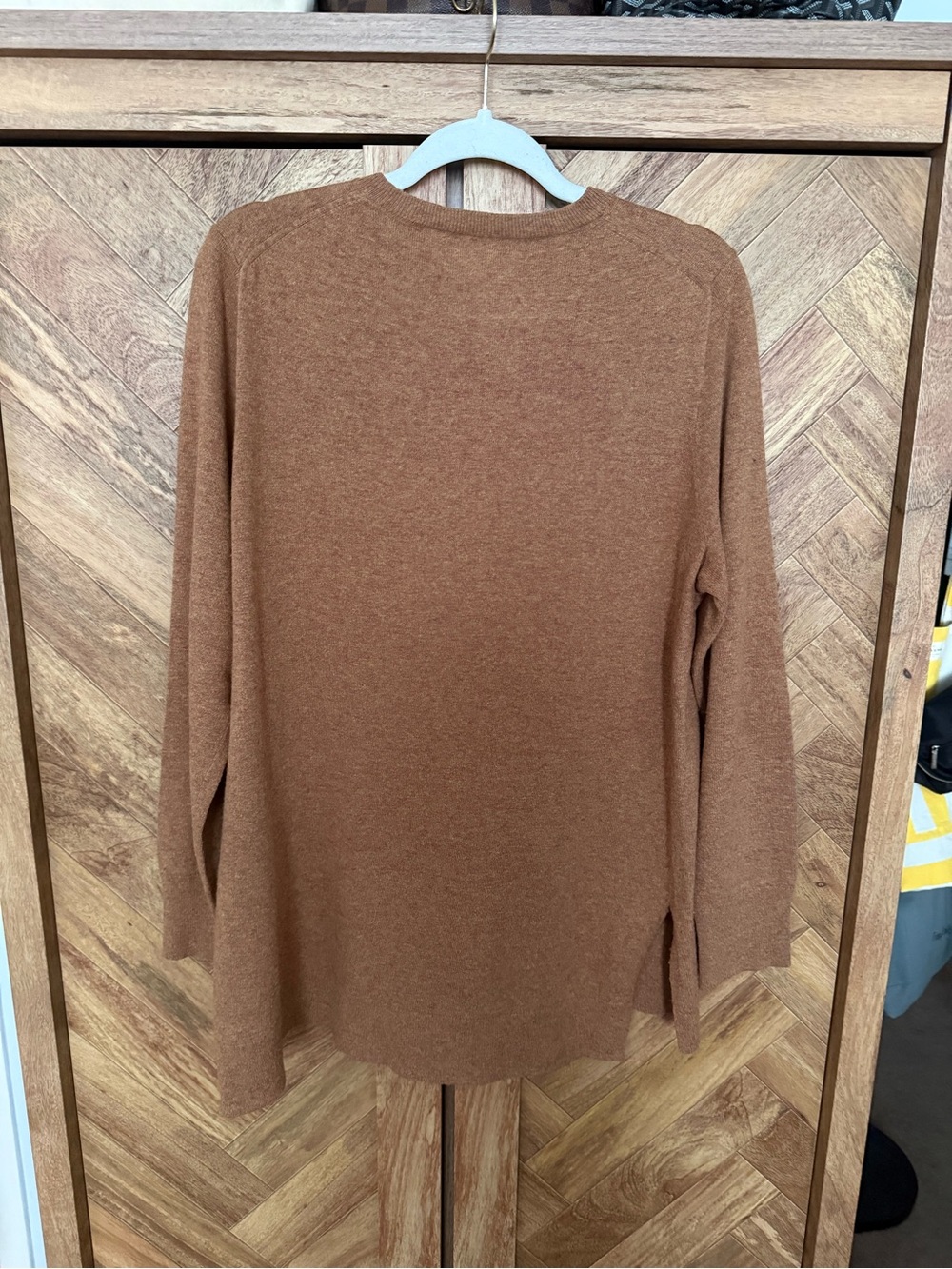 J. Crew V-Neck Tunic Sweater in Chestnut - Picture 2 of 5